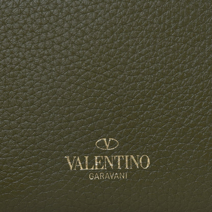 Valentino Garavani Pebbled Calfskin Medium Rockstud Flip Lock Crossbody Bag Army Green 7 of 7