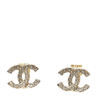 Chanel Crystal CC Earrings Gold 1 of 5