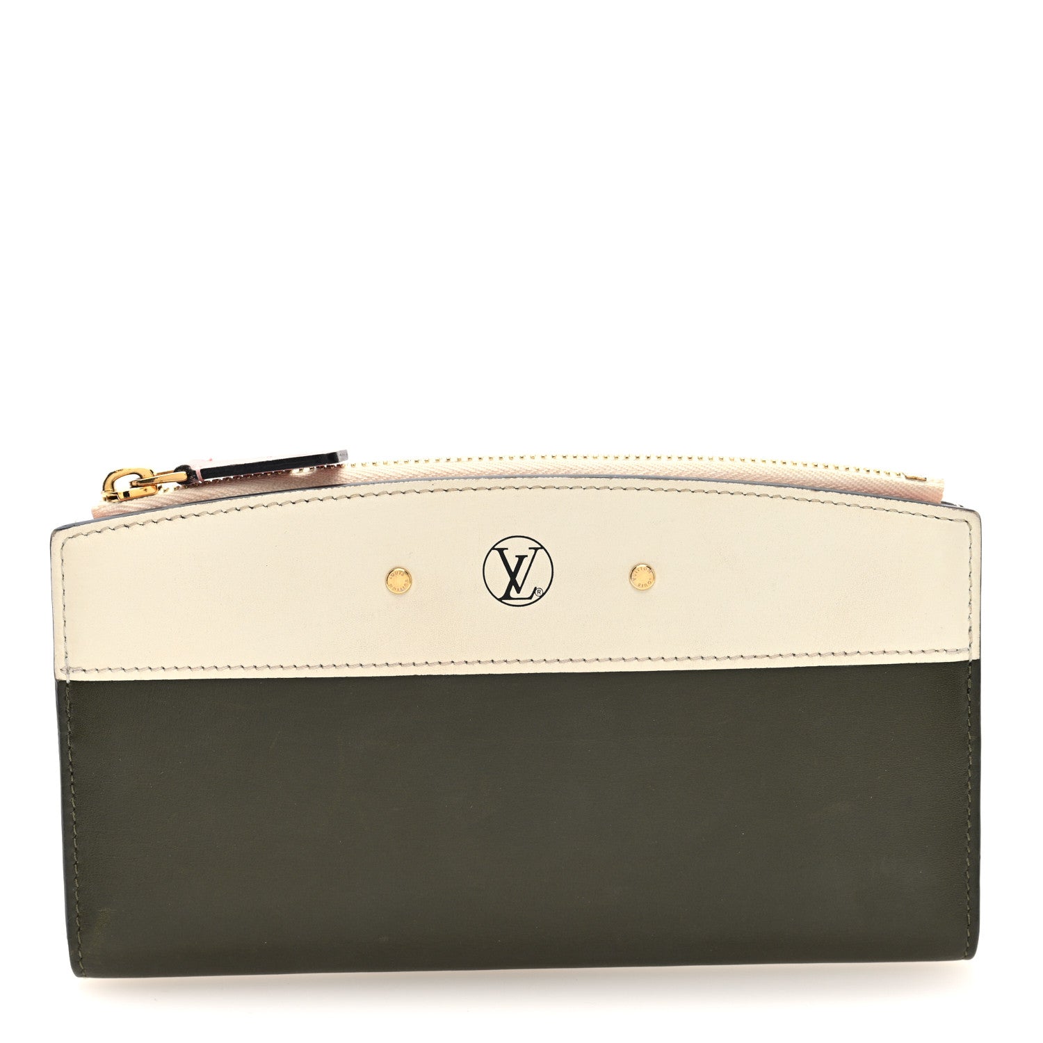 Louis Vuitton Calfskin City Steamer Wallet Kaki White 1 of 6