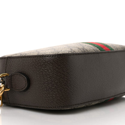 Gucci GG Supreme Monogram Textured Dollar Calfskin Web Ophidia Wristlet Shoulder Bag Beige Ebony New Acero 10 of 11