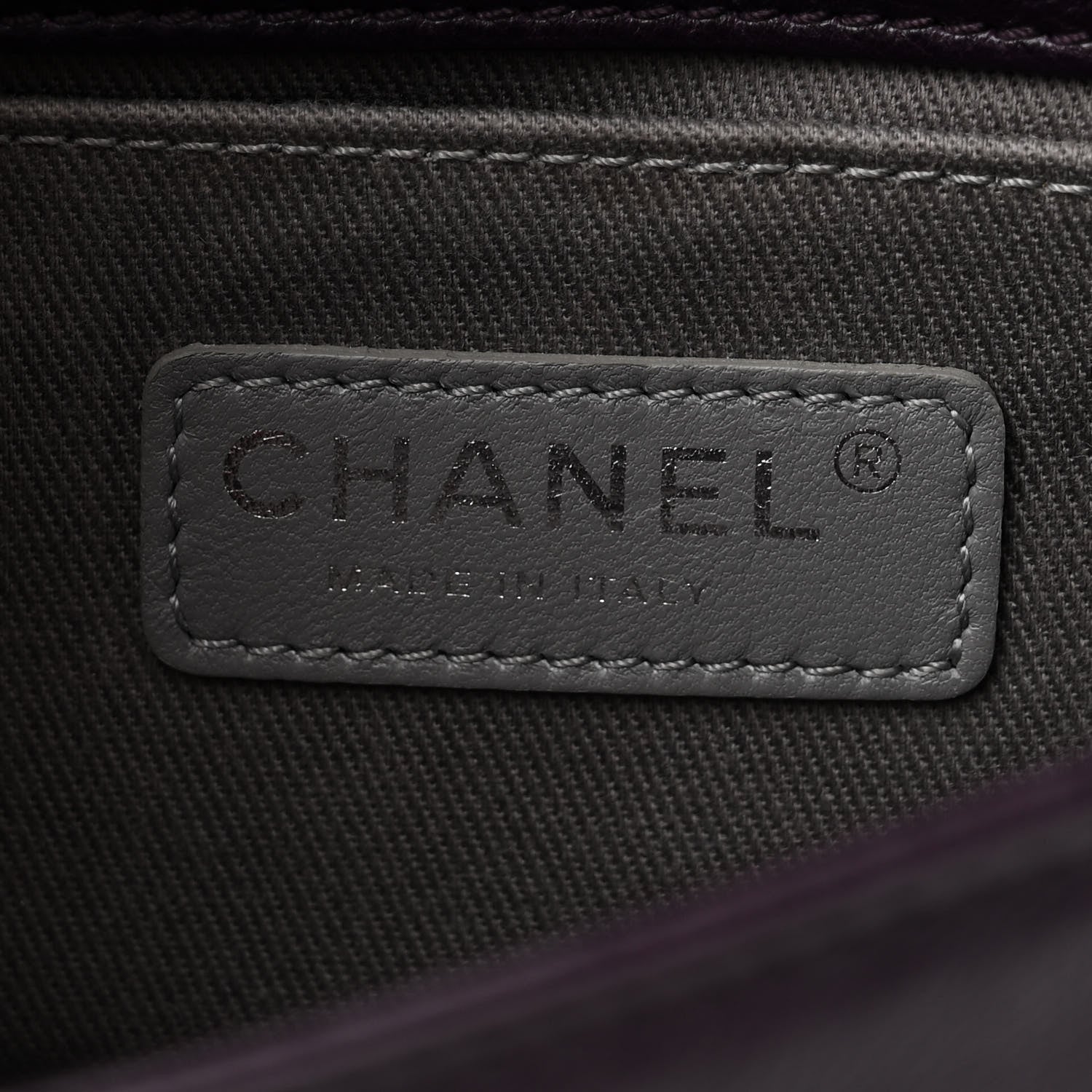 Chanel Calfskin Crystal Embossed Small Boy Flap Plum 6 of 10
