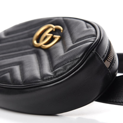 Gucci Calfskin Matelasse GG Marmont Belt Bag 95 38 Black 7 of 12