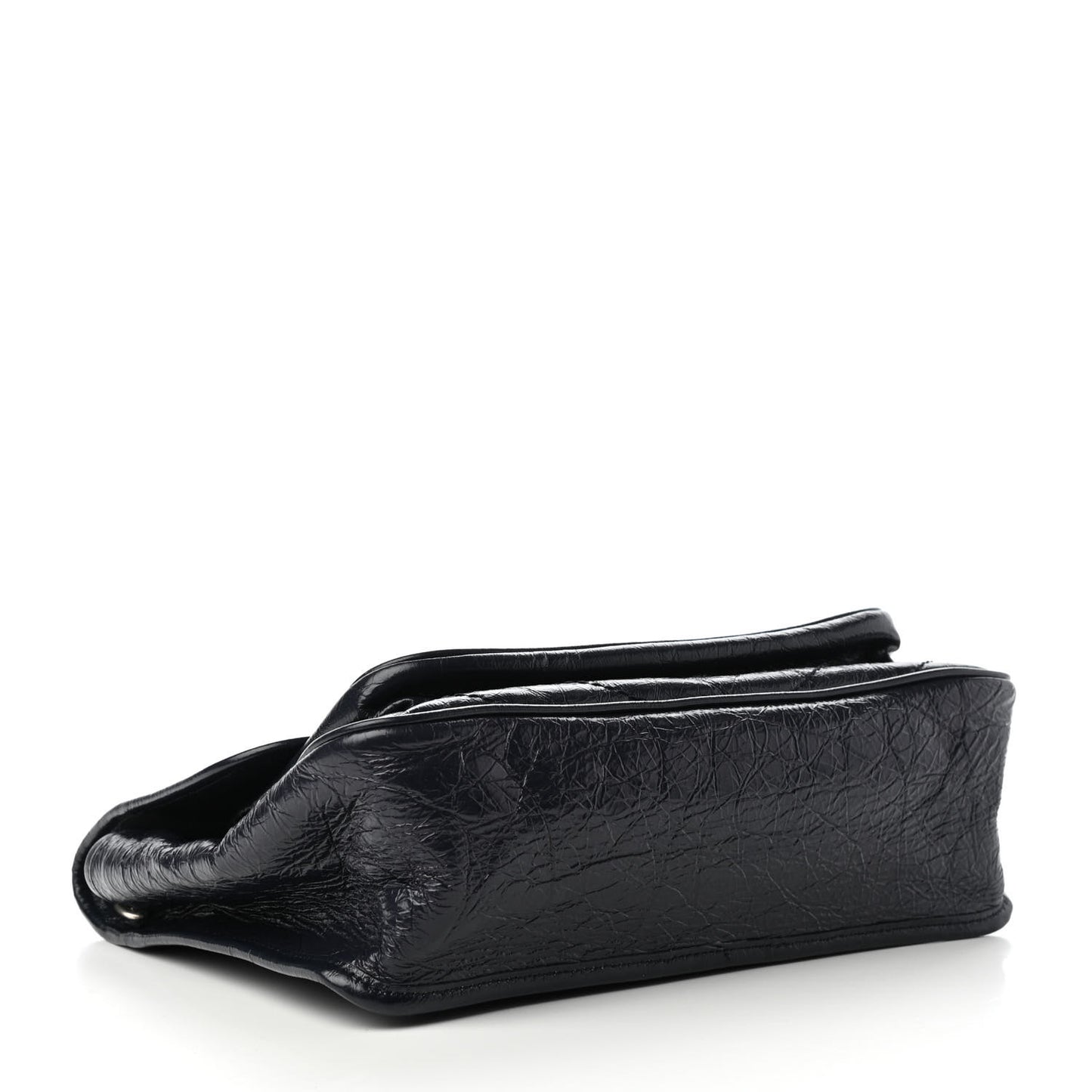 Crinkled Calfskin Matelasse Monogram Medium Niki Chain Satchel Deep Marine