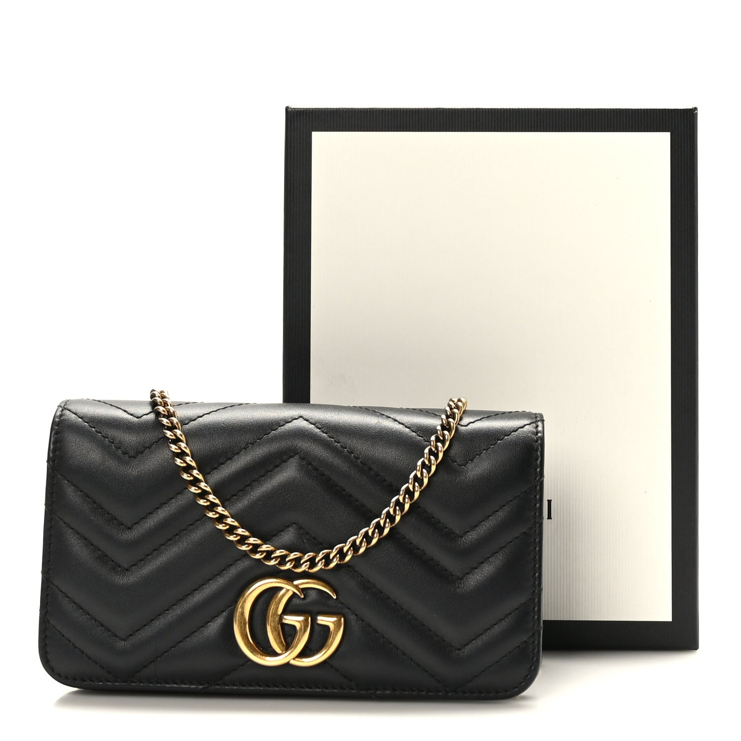 Calfskin Matelasse GG Marmont Mini Bag Black