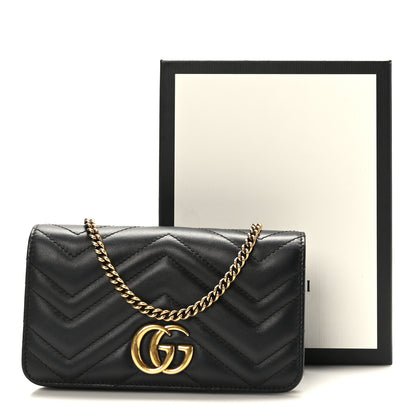 Gucci Calfskin Matelasse GG Marmont Mini Bag Black 9 of 9