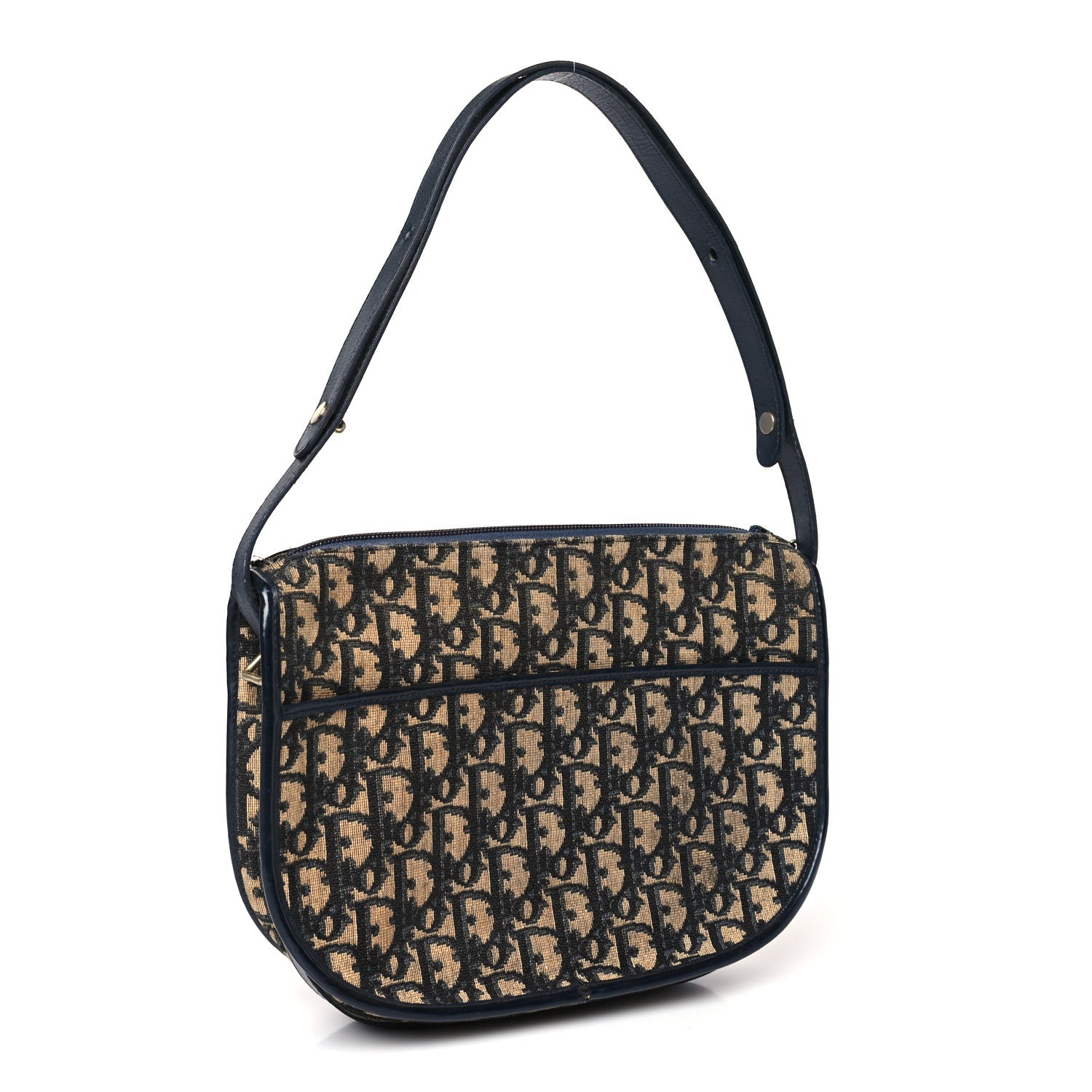 Christian Dior Monogram Trotter Shoulder Bag Navy Blue 3 of 11