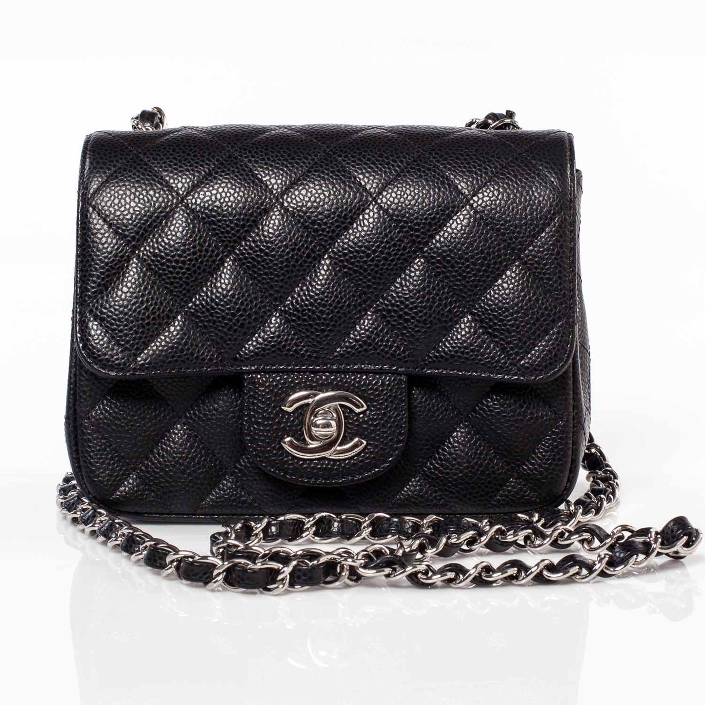 Caviar Quilted Mini Flap Black SHW