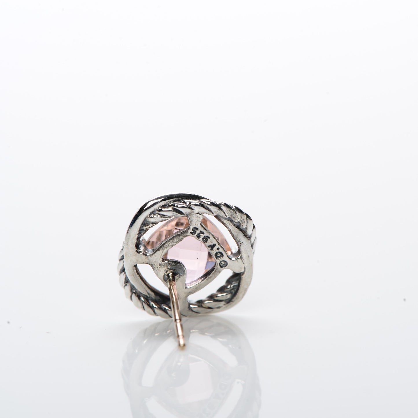 Sterling Silver Morganite 7mm Infinity Earrings