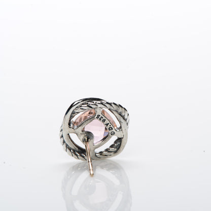 David Yurman Sterling Silver Morganite 7mm Infinity Earrings 5 of 5