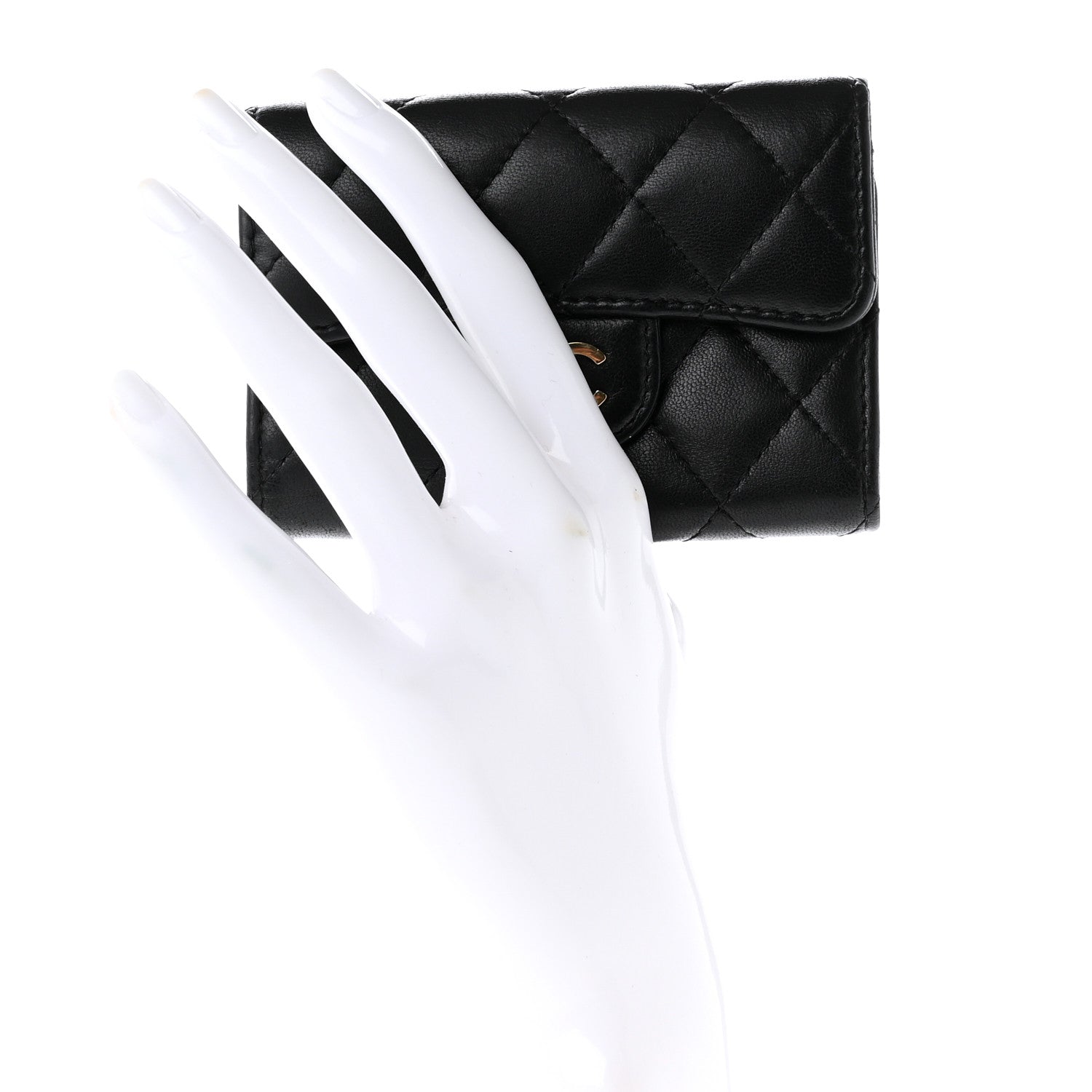 Chanel Lambskin Quilted 4 Key Holder Black 2 of 8
