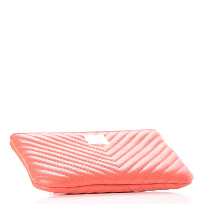 Chanel Calfskin Chevron Small Cosmetic Case Pink 4 of 8