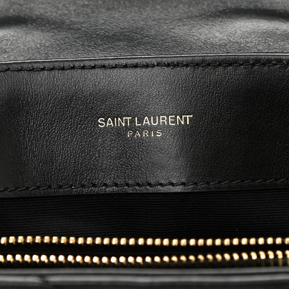 Saint Laurent Calfskin Y Quilted Monogram Small Loulou Chain Satchel Black 6 of 9