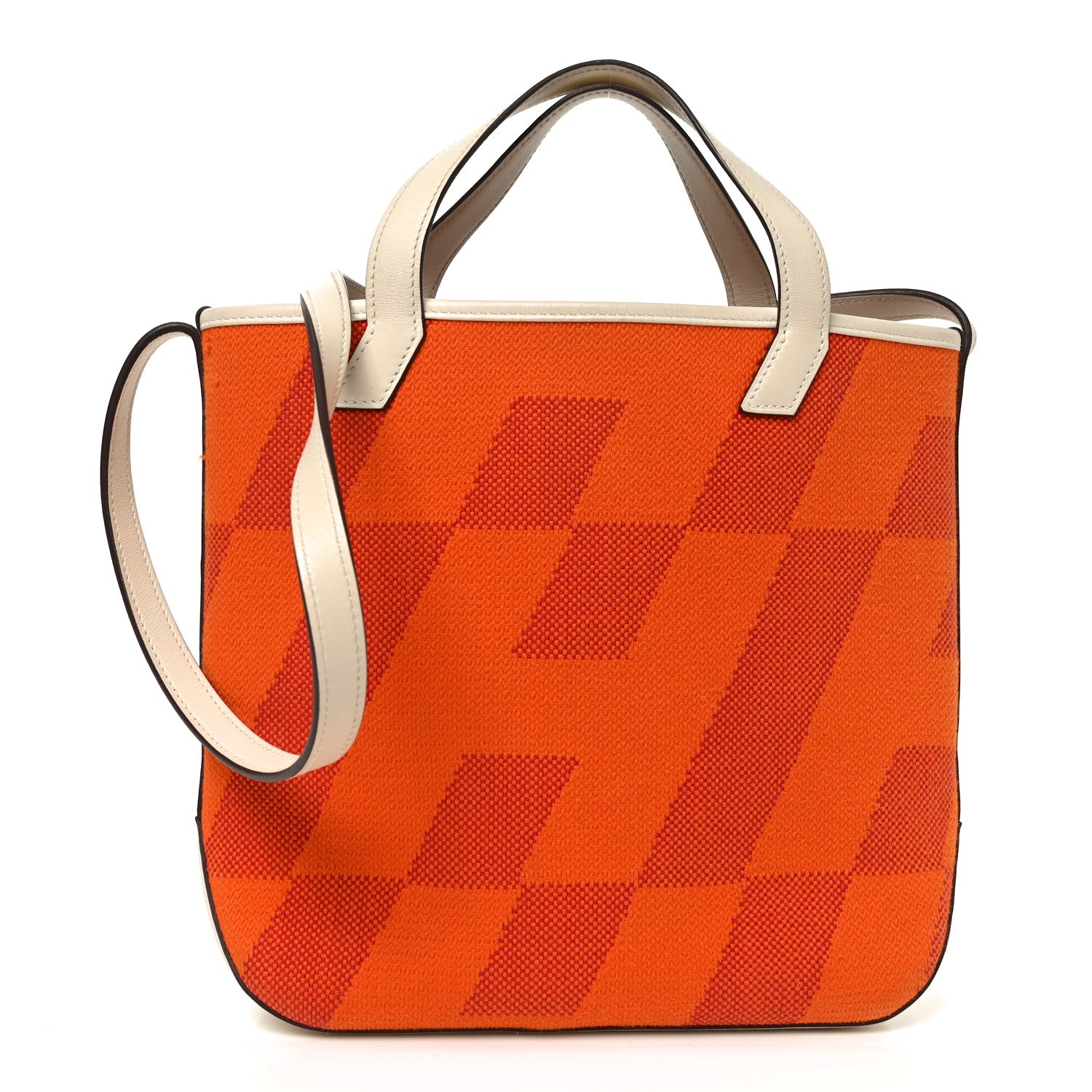 Hermes Swift Toile H Cabas H En Biais 27 Orange 1 of 11