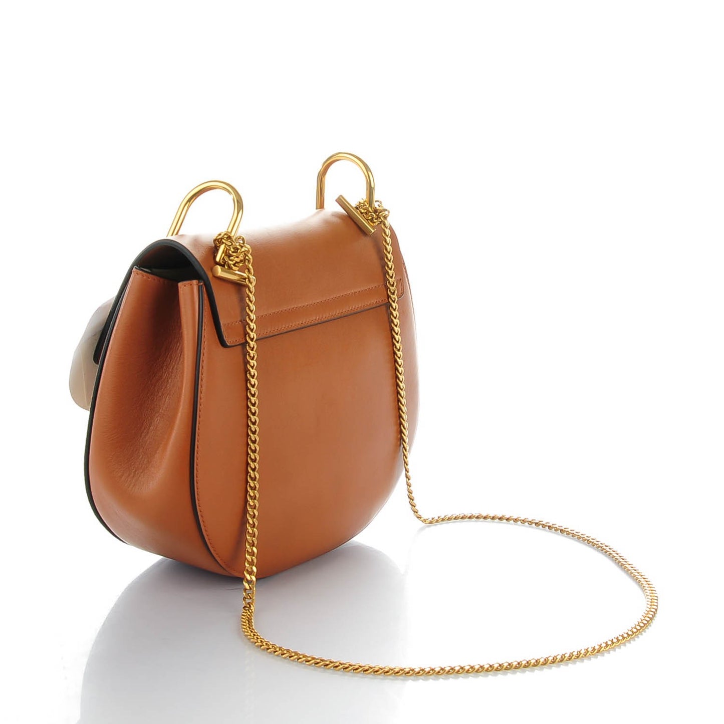 Suede Calfskin Patchwork Medium Drew Shoulder Bag Caramel