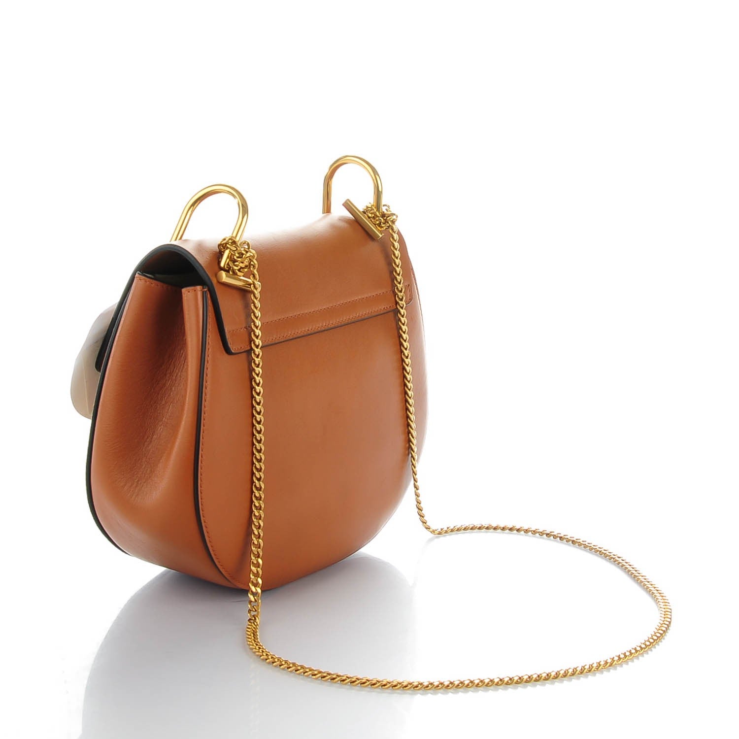 Chloe Suede Calfskin Patchwork Medium Drew Shoulder Bag Caramel 3 of 7