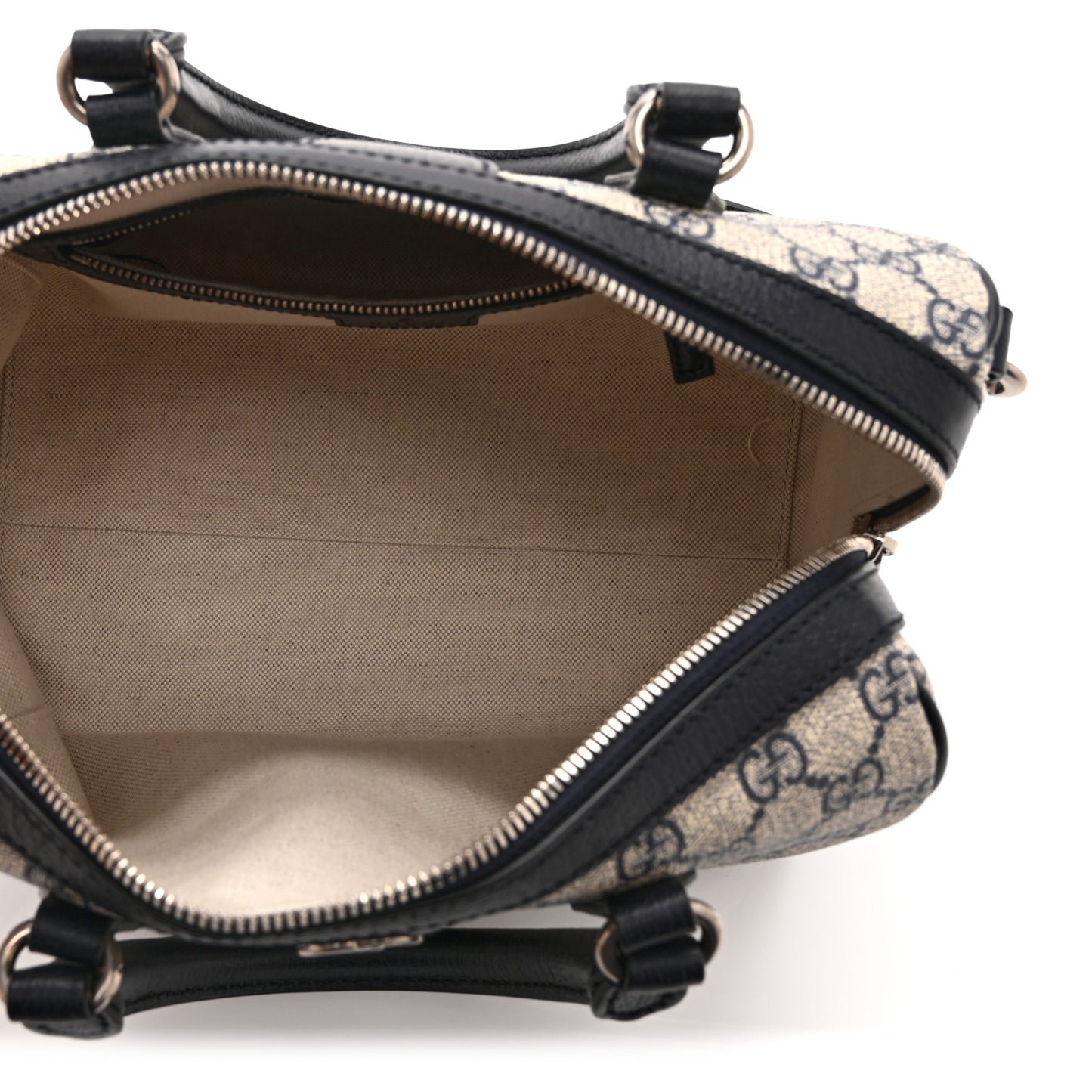 GG Supreme Monogram Web Small Ophidia Top Handle Bag Beige Blue