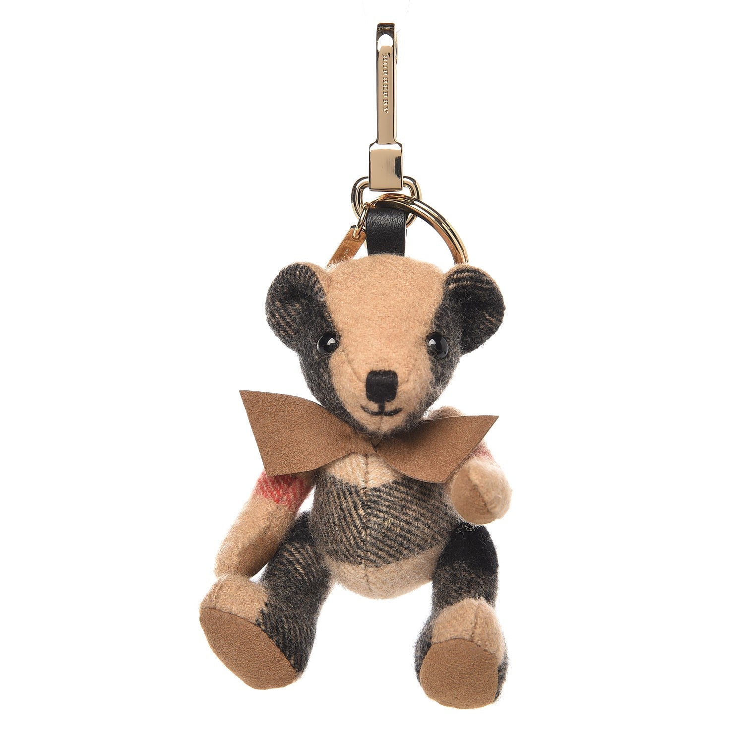Burberry Cashmere House Check Thomas Bear Bag Charm Camel Gold 1 of 3