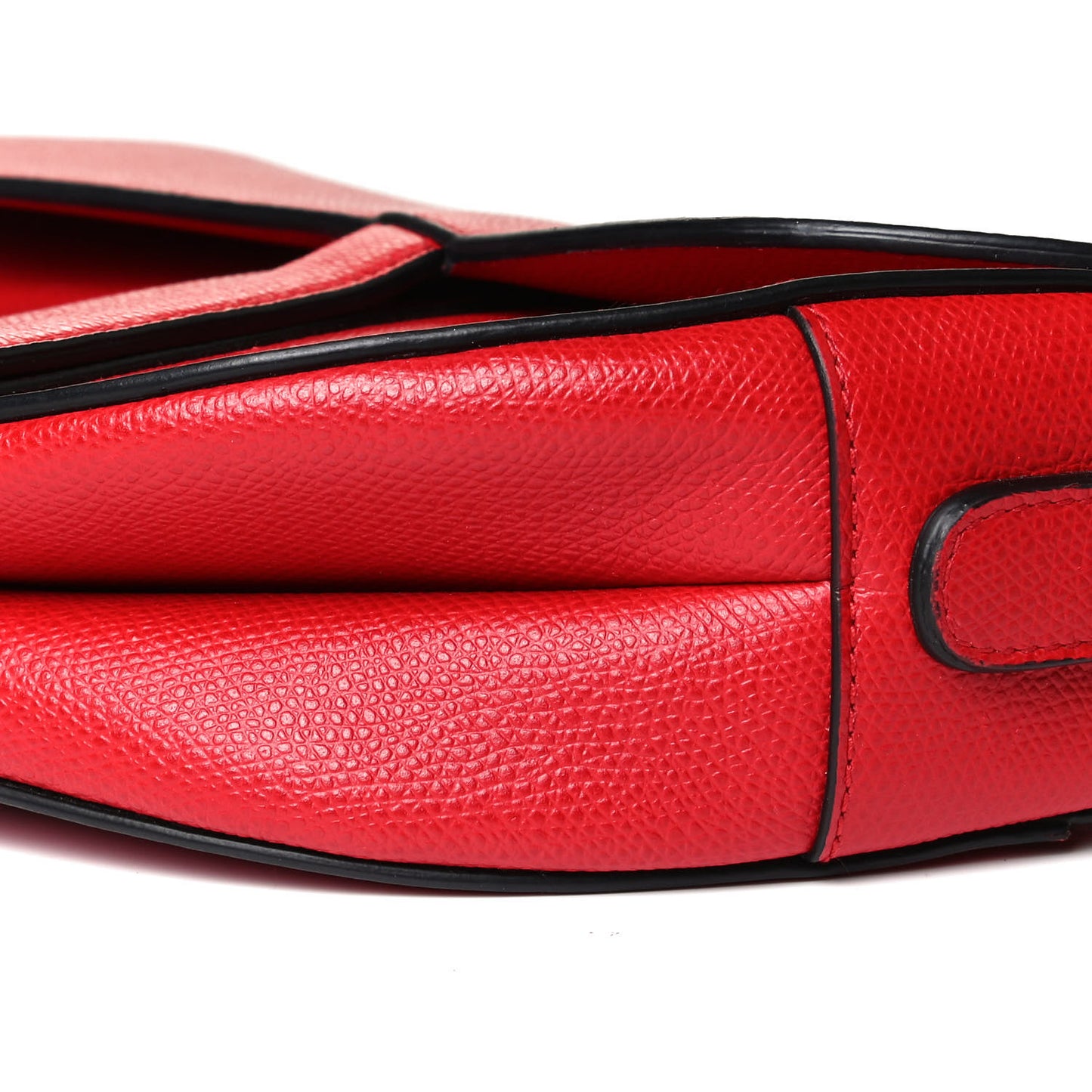 Grained Calfskin Saddle Bag Red
