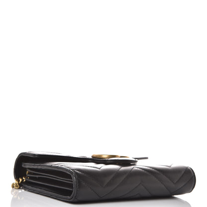 Gucci Calfskin Matelasse GG Marmont Chain Wallet Black 4 of 10