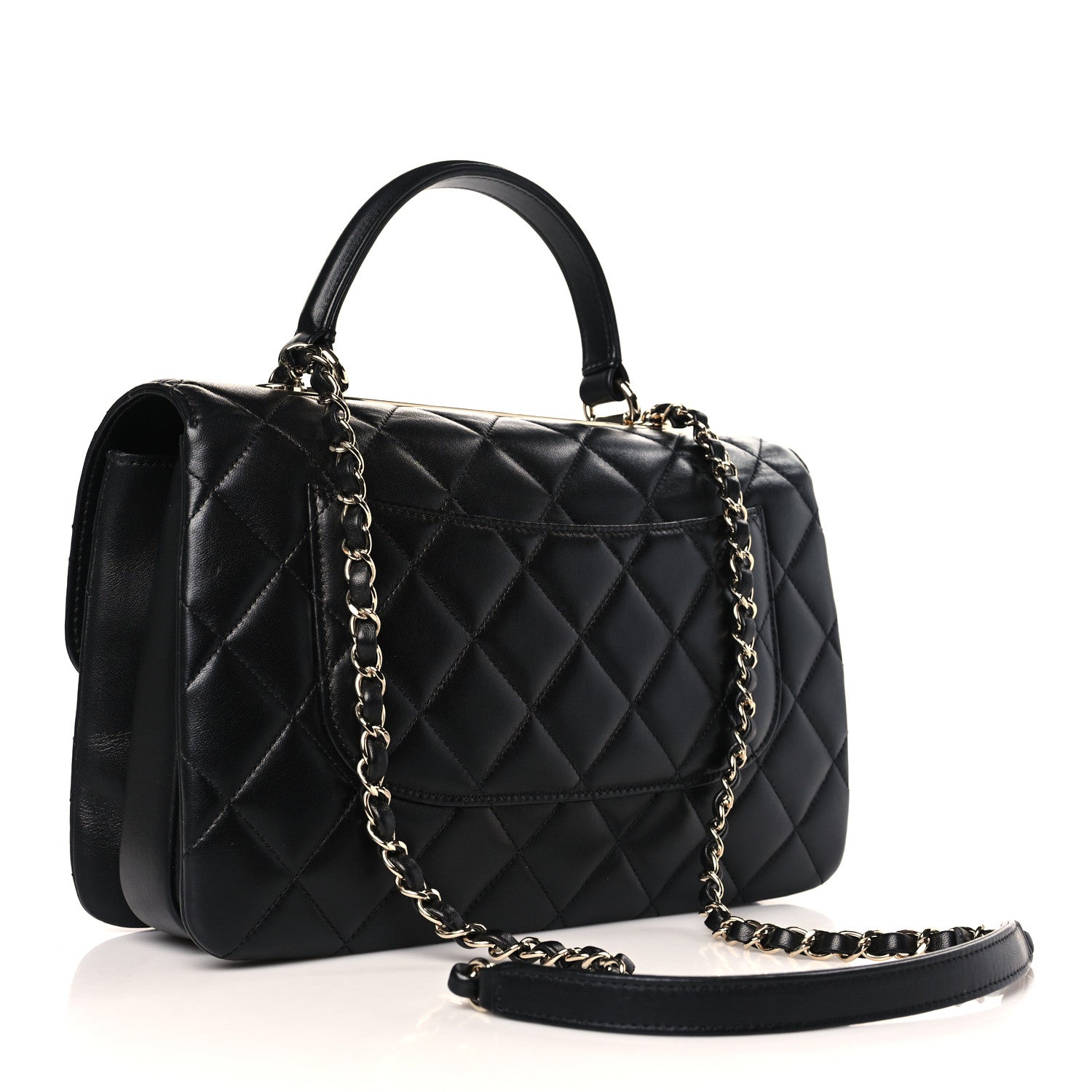 Chanel Lambskin Quilted Medium Trendy CC Flap Dual Handle Bag Black 3 of 10