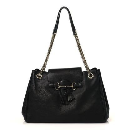 Gucci Calfskin Medium Emily Shoulder Bag Black 1 of 12