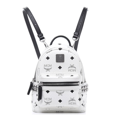 MCM Visetos Studded X-Mini Bebe Boo Backpack White 1 of 9