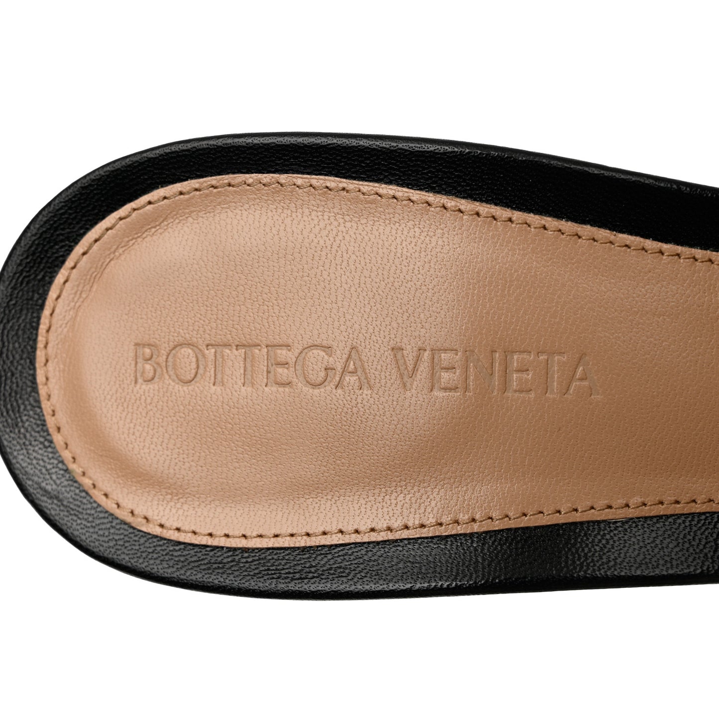 Lambskin Stretch Mule Sandals 39.5 Black