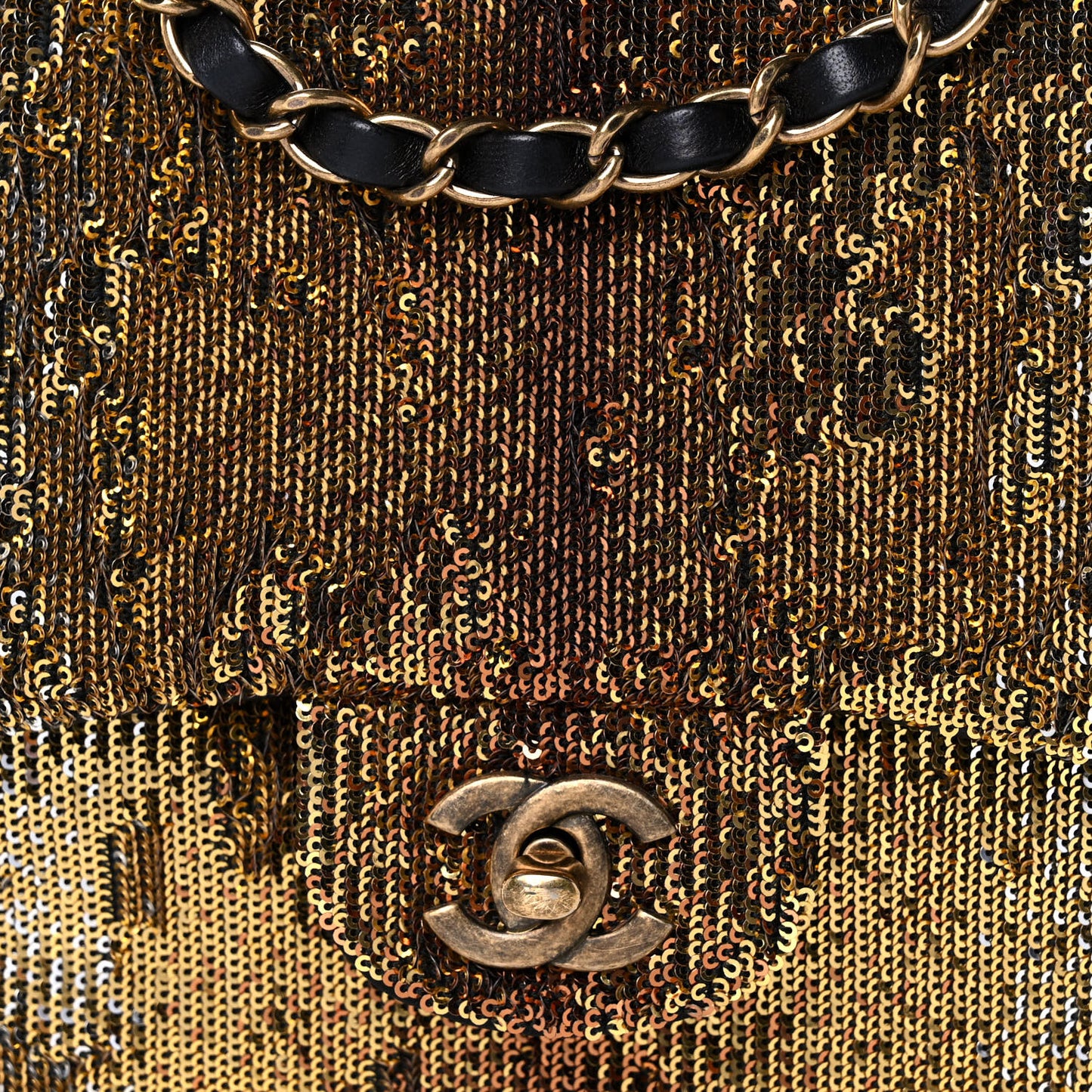 Sequin Medium Single Flap Silver Gold