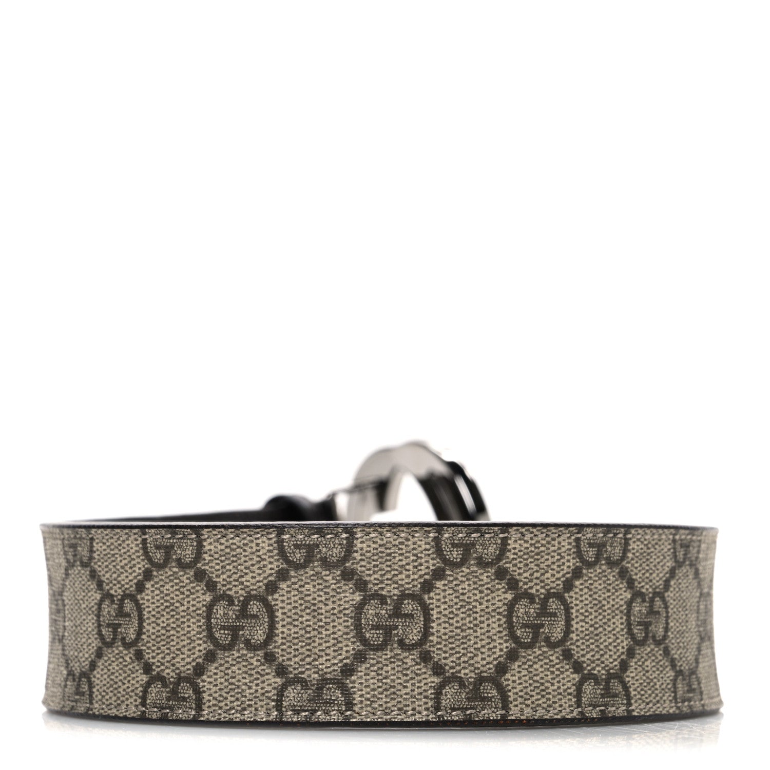 Gucci GG Supreme Monogram Calfskin Double G 80 32 Belt Beige Ebony New Acero 2 of 6