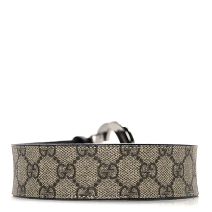 Gucci GG Supreme Monogram Calfskin Double G 80 32 Belt Beige Ebony New Acero 2 of 6