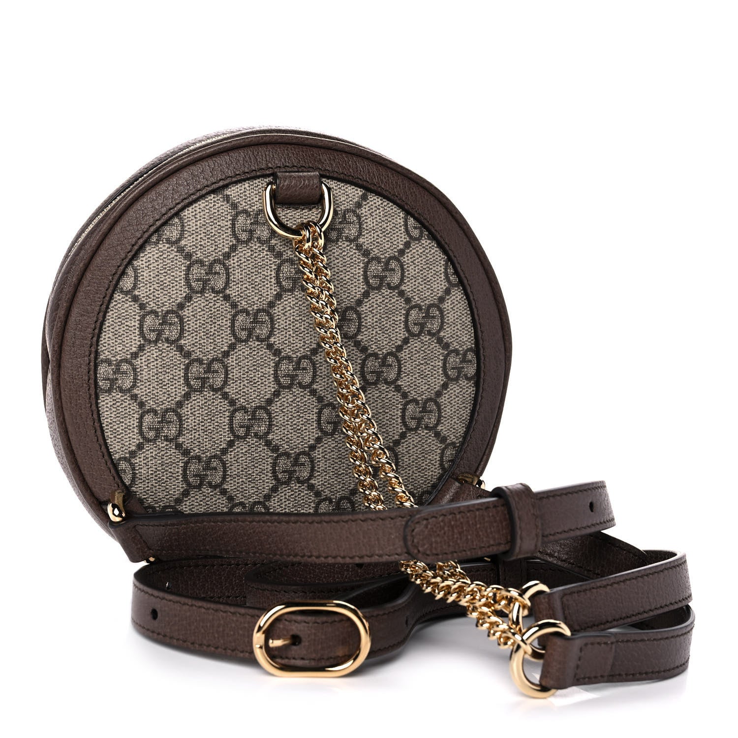 Gucci GG Supreme Monogram Web Mini Ophidia Round Backpack Brown 2 of 8