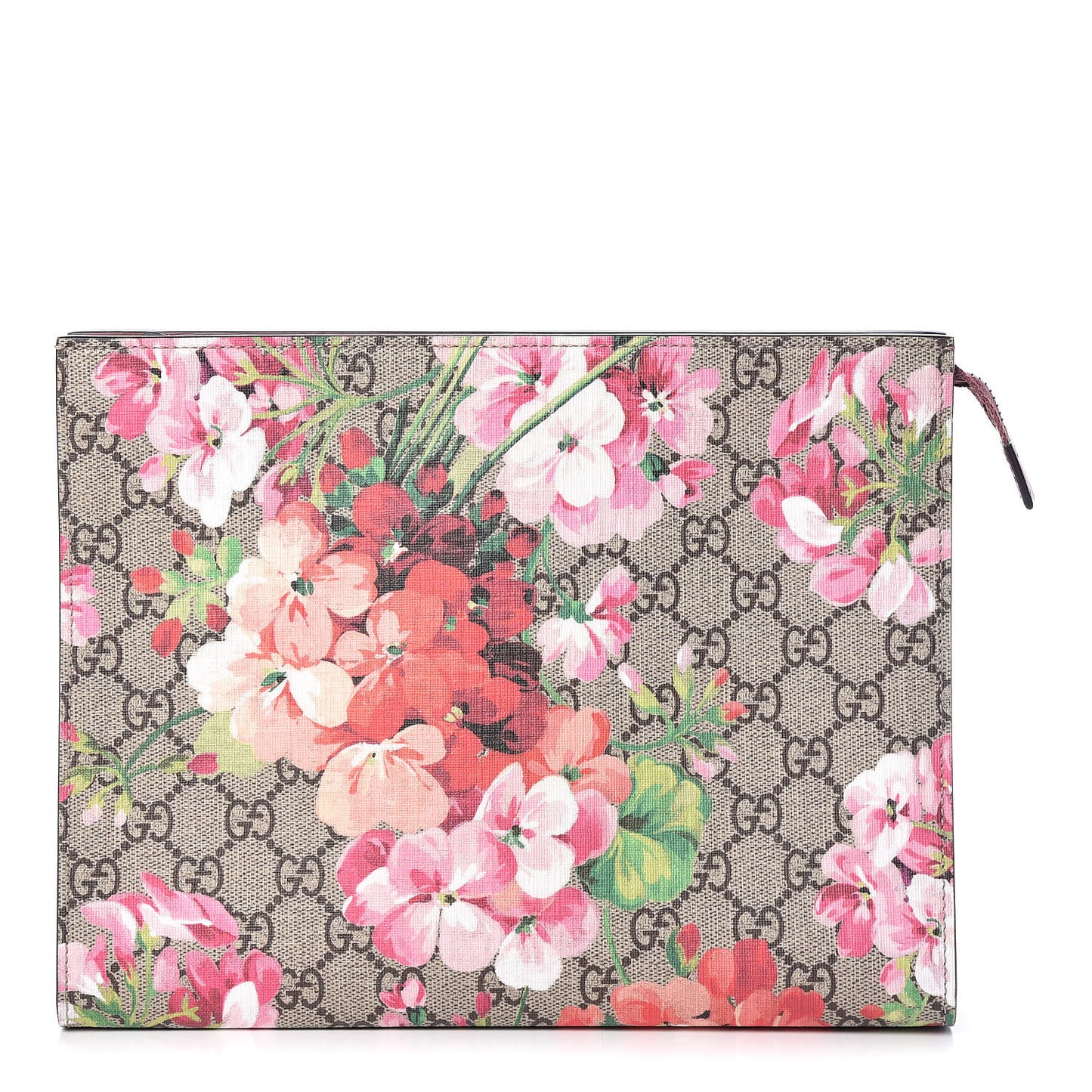 GG Supreme Monogram Blooms Large Cosmetic Case Beige Multicolor Dry Rose