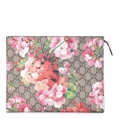 Gucci GG Supreme Monogram Blooms Large Cosmetic Case Beige Multicolor Dry Rose 1 of 10
