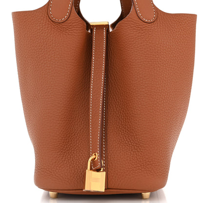 Hermes Taurillon Clemence Picotin Lock 18 PM Gold 10 of 11