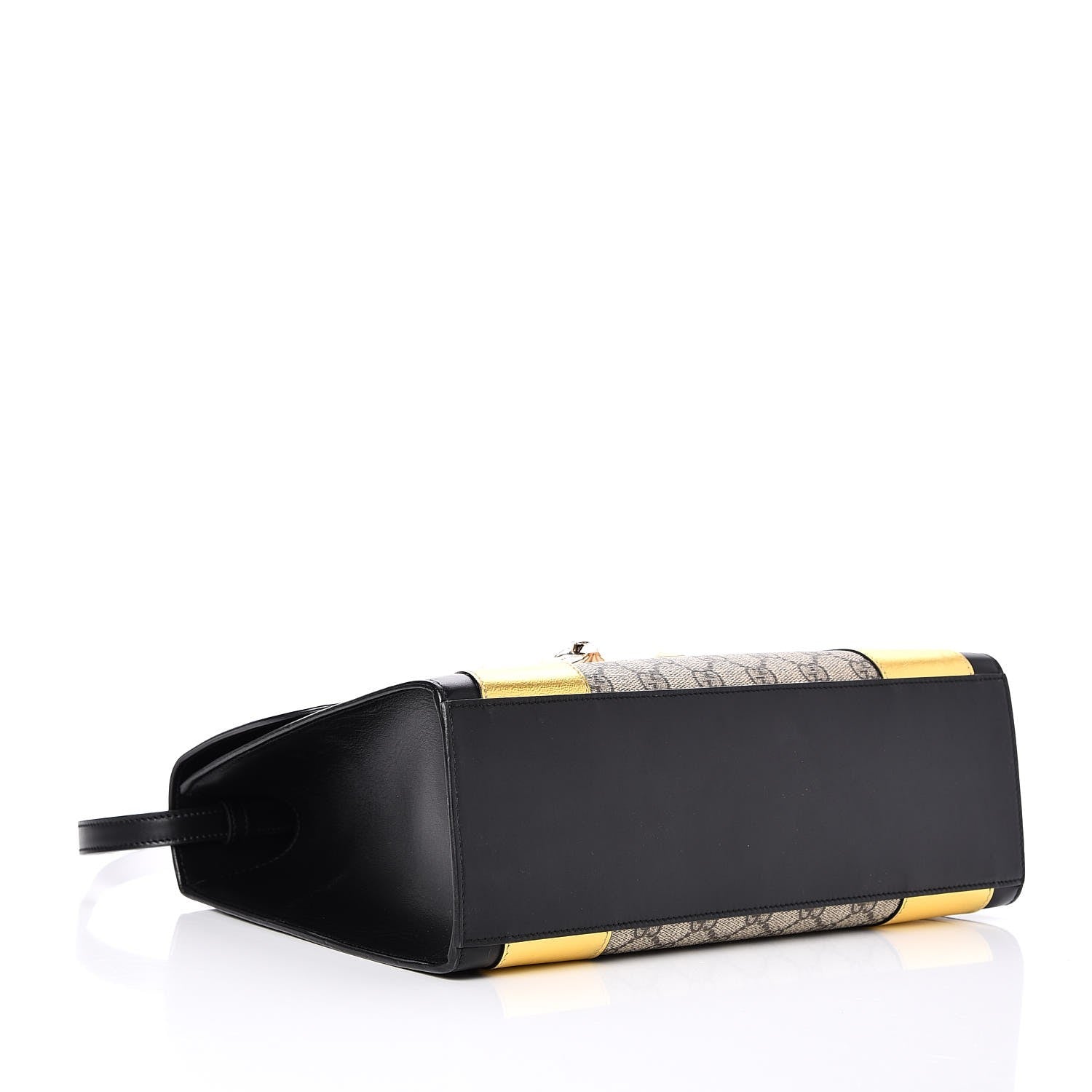 Gucci Nappa GG Supreme Monogram Medium Osiride Top Handle Bag Black Oro Vecchio Beige Ebony 5 of 9