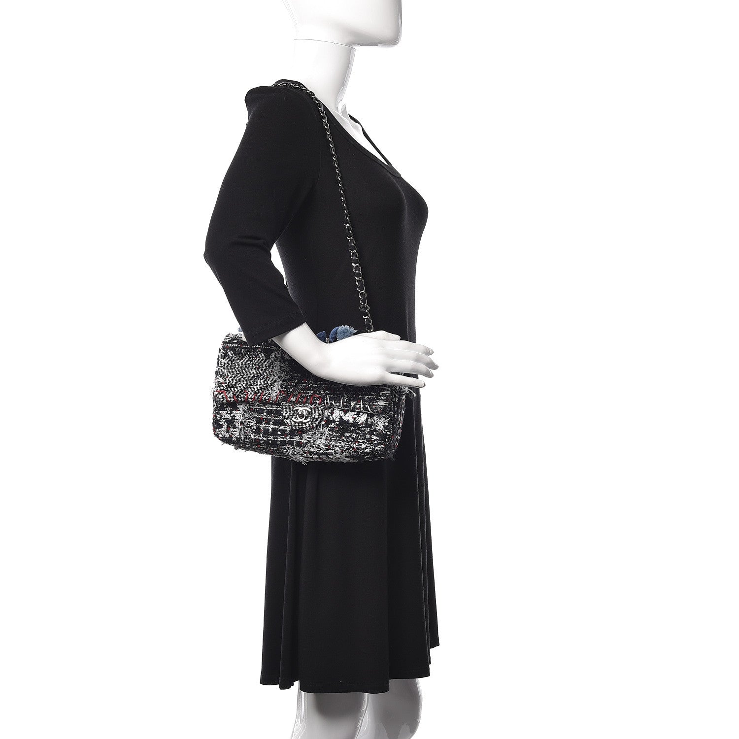 Chanel Tweed Pompom Flap Bag Multicolor 2 of 11