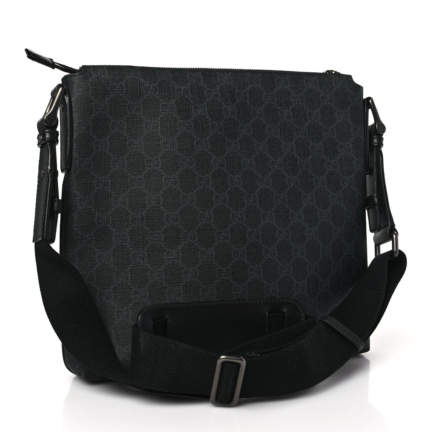 GG Supreme Monogram Crossbody Messenger Bag Black Grey