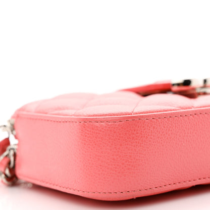 Chanel Caviar Quilted CC Box Clutch With Chain Coral 13 of 15