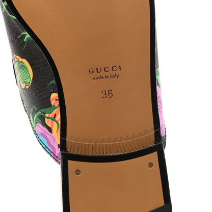 Gucci X KEN SCOTT Canvas Infinity Jenni Women's Princetown Slippers 36 Black Pink 6 of 9
