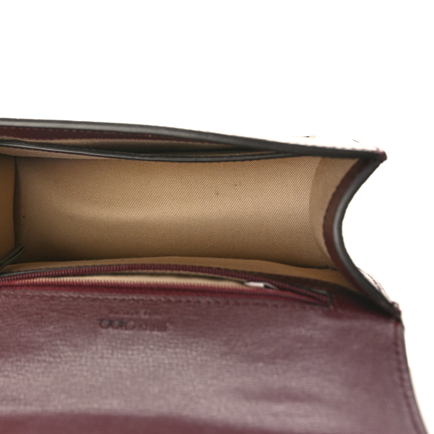 Jimmy Choo Calfskin Crocodile Embossed Medium JC Top Handle Bordeaux 5 of 8