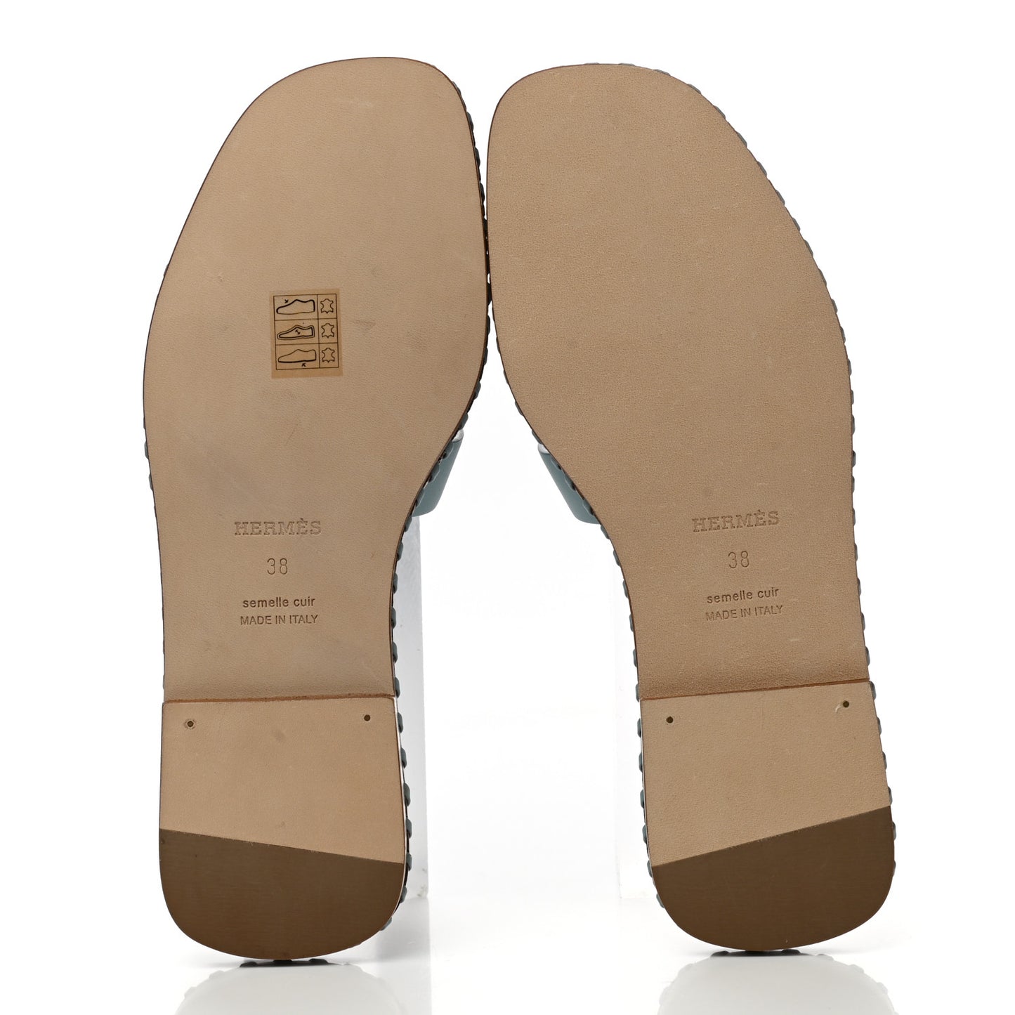 Box Calfskin Braided Oran Sandals 38 Vert D'Eau