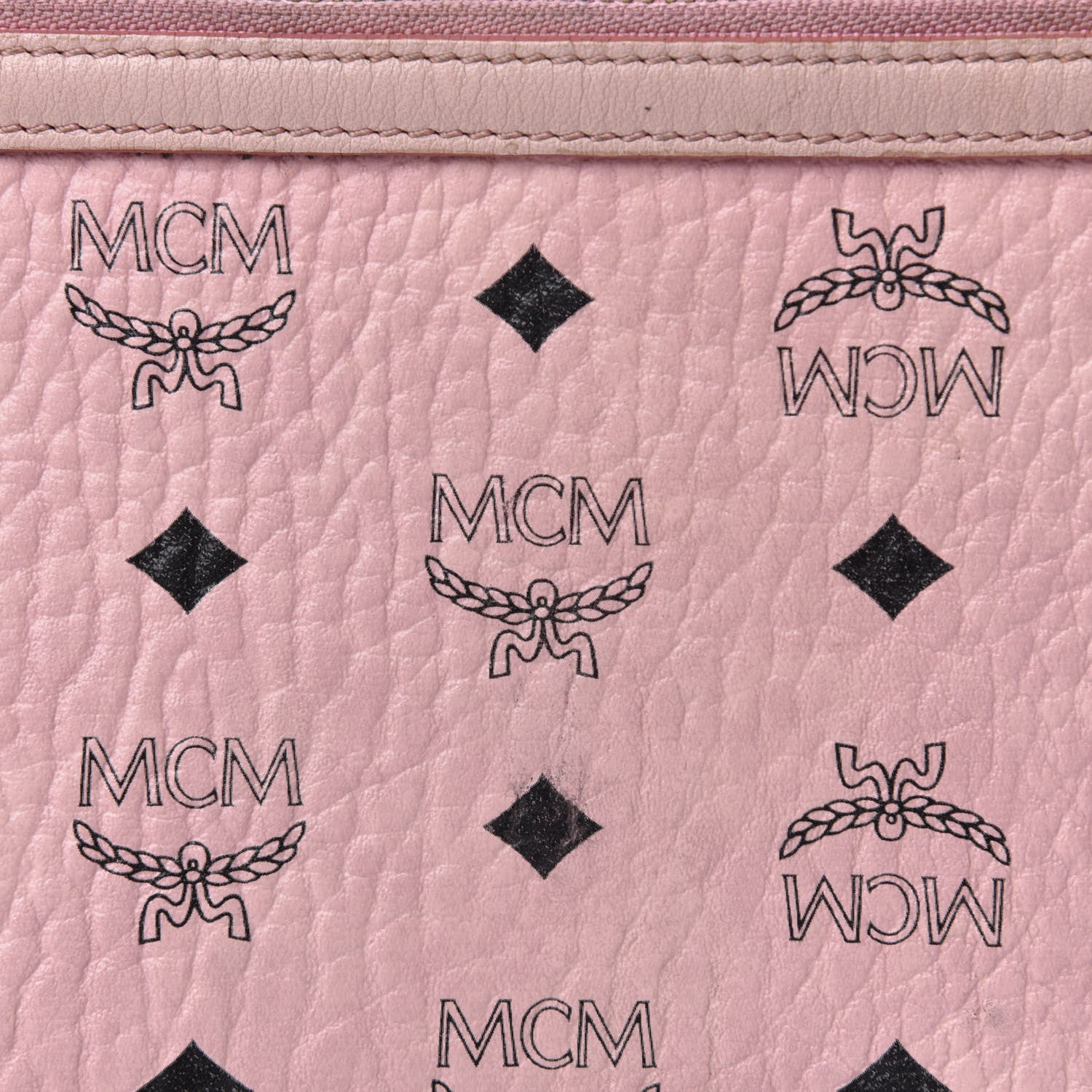 MCM Visetos Liz Shopper Tote Pouch Light Pink 9 of 9