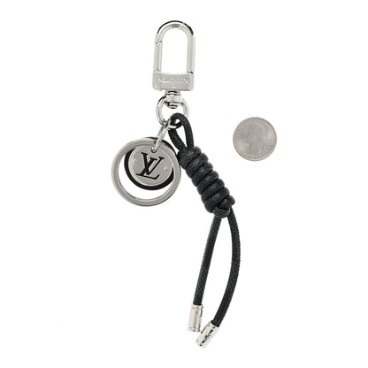 Louis Vuitton Palladium Damier Graphite Rope Bag Charm Key Holder 2 of 4