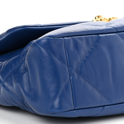 Chanel Goatskin Quilted Large Chanel 19 Flap Dark Blue 9 of 11