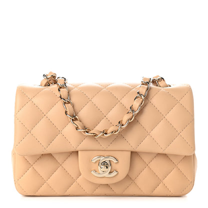 Chanel Lambskin Quilted Mini Rectangular Flap Beige 1 of 11