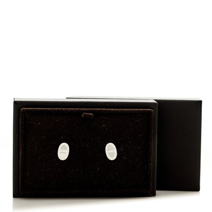 Hermes 18K White Gold Diamond Chaine d'Ancre Contour Stud Earrings 5 of 5