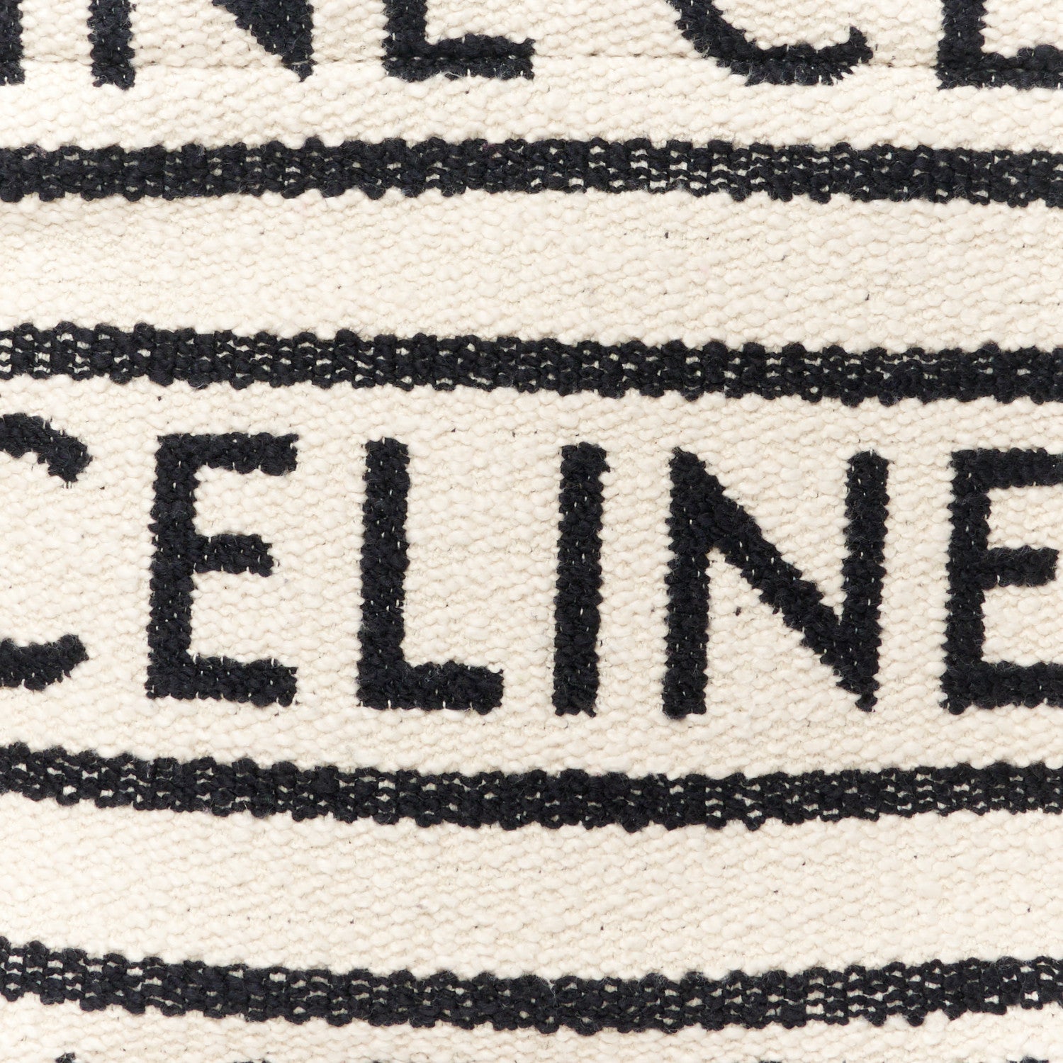 Celine Canvas Small All Over Cabas Thais White Black 7 of 9
