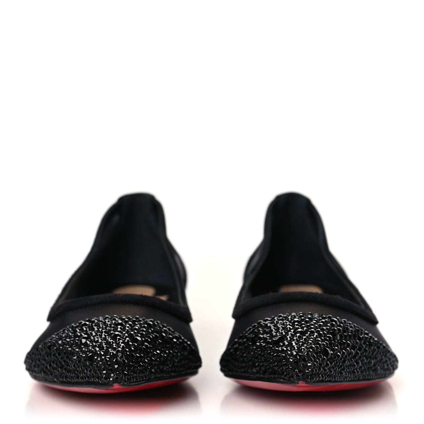 Veau Velours Rete Strass Galativi Flats 36 Black