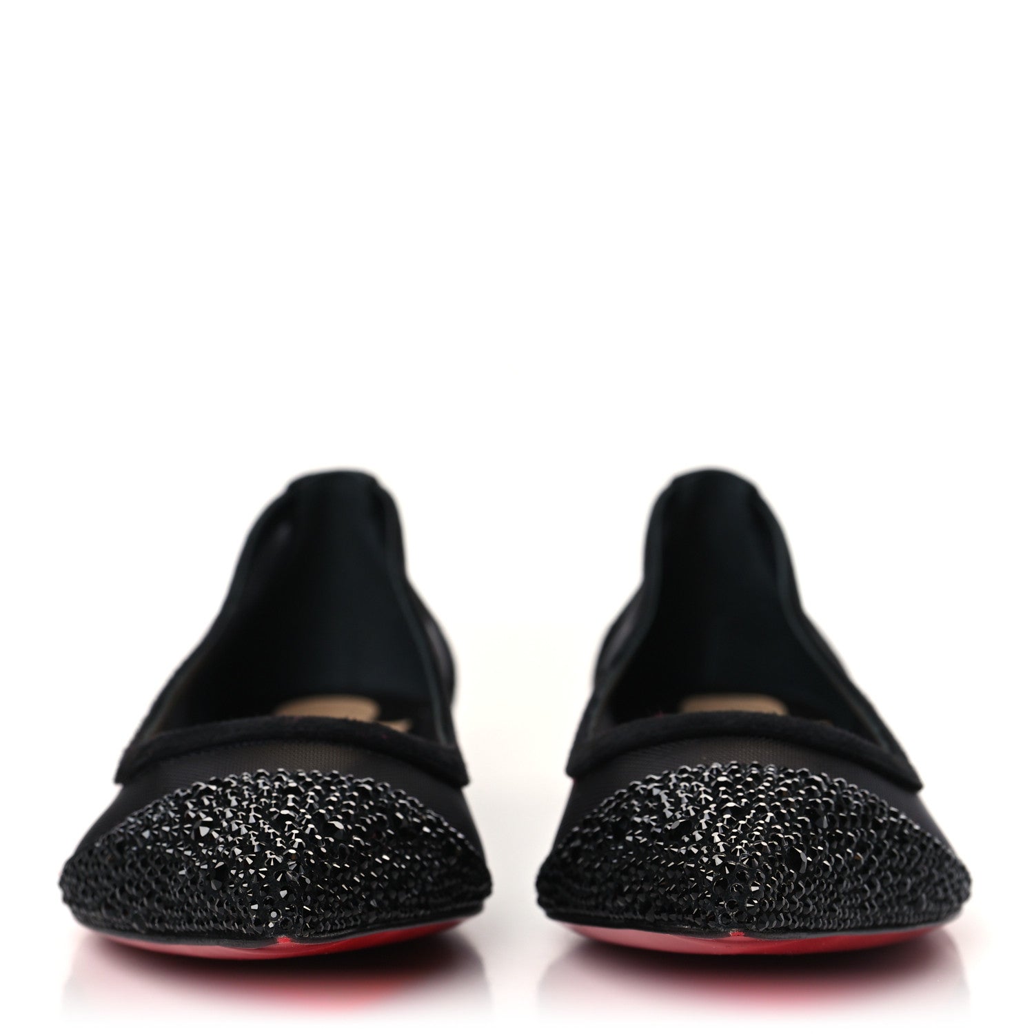 Christian Louboutin Veau Velours Rete Strass Galativi Flats 36 Black 2 of 7