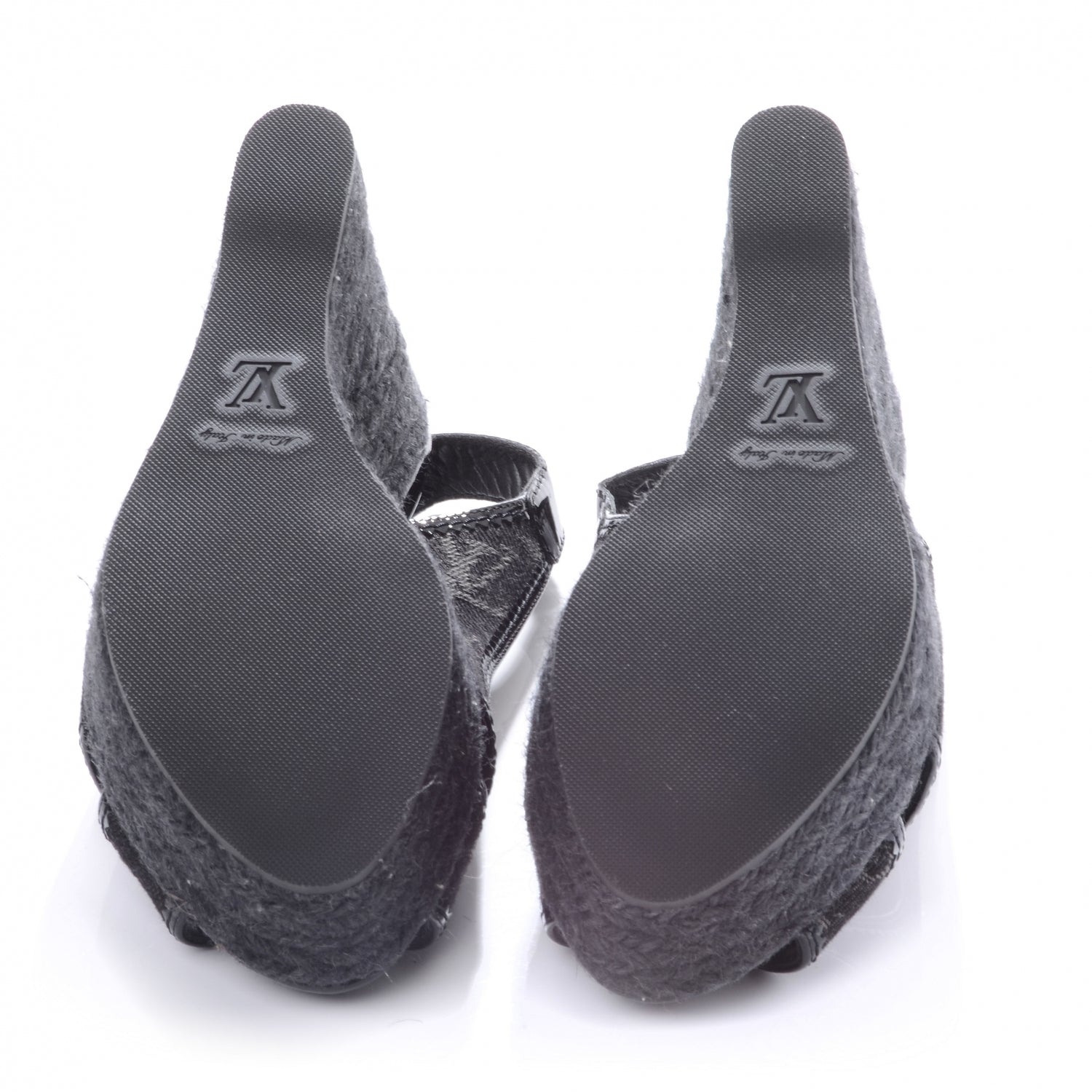Louis Vuitton Bastille Denim Wedge Sandals Black 37 5 of 6